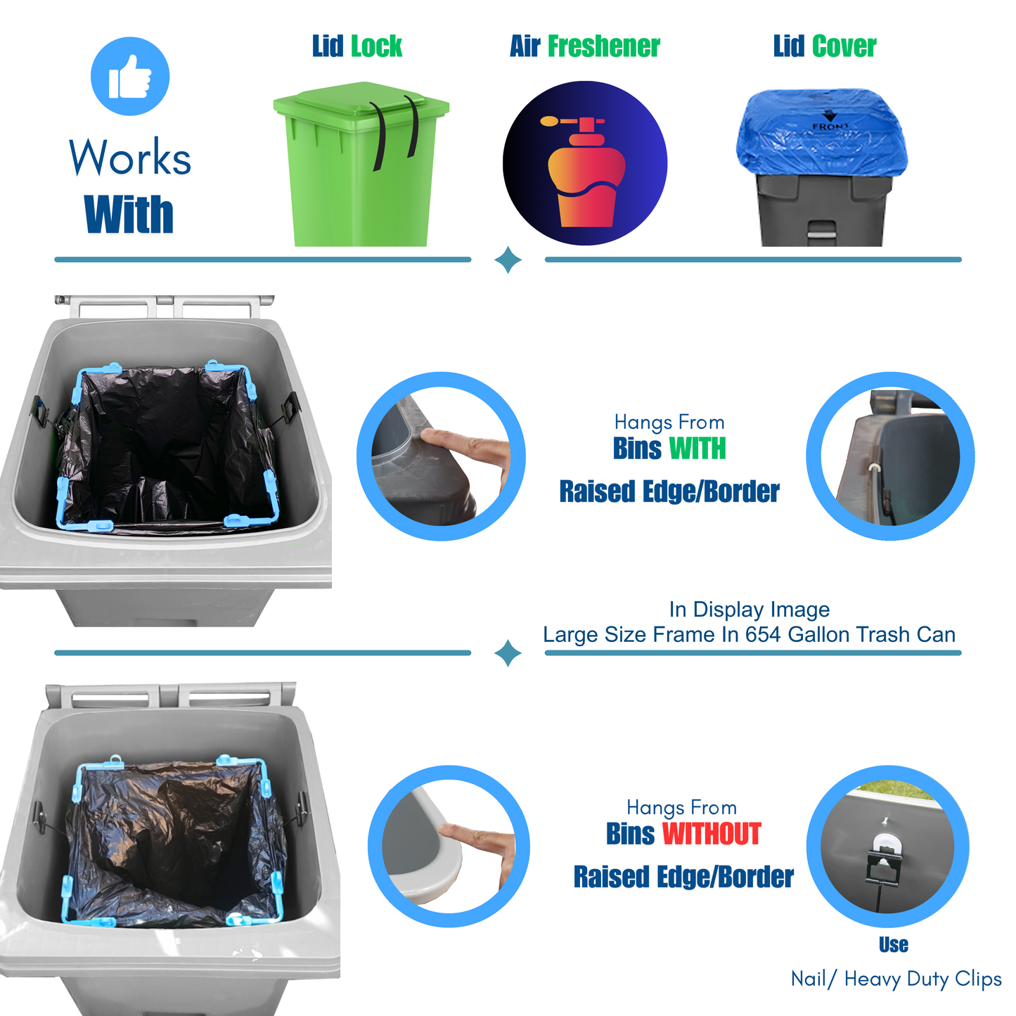 BagEZ Garbage Can Deodorizer & Maggot Killer | Dual-Container Odor Control System | Eco-Friendly Trash Can Cleaning Kit | Prevents Pests & Keeps Bins Fresh | Fits 32-95 Gallon Cans