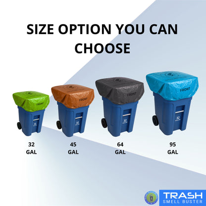 Trash Smell Buster Plastic Cover Keeps Odor inside Garbage Can and insects, flies and small animals away! (One Cover per bag)
