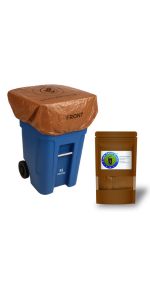 Trash Smell Buster Plastic Cover Keeps Odor inside Garbage Can and insects, flies and small animals away! (One Cover per bag)