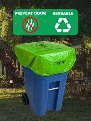 Trash Smell Buster™ Lemon-Scented Trash Can Cover – Locks in Odors & Keeps Pests Out!