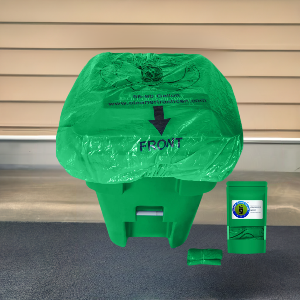 Trash Smell Buster Plastic Cover Keeps Odor inside Garbage Can and insects, flies and small animals away! (One Cover per bag)