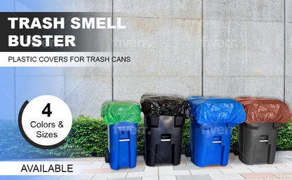 Trash Smell Buster Plastic Cover Keeps Odor inside Garbage Can and insects, flies and small animals away! (One Cover per bag)