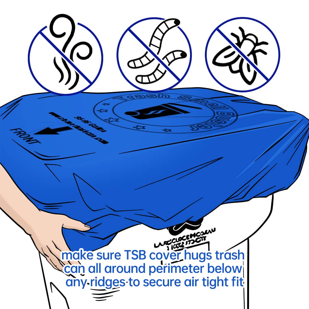 Trash Smell Buster Covers Keeping Foul Odors in Bugs, Flies, Insects, Animals out!
