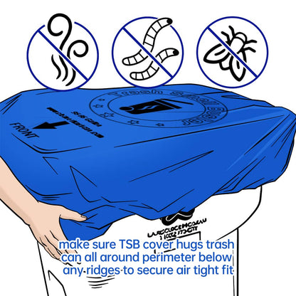 Trash Smell Buster Covers Keeping Foul Odors in Bugs, Flies, Insects, Animals out!