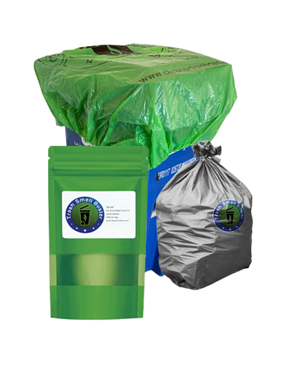 Trash Smell Buster Plastic Cover Keeps Odor inside Garbage Can and insects, flies and small animals away! (One Cover per bag)