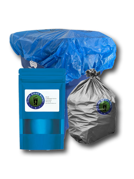 Trash Smell Buster Plastic Cover Keeps Odor inside Garbage Can and insects, flies and small animals away! (One Cover per bag)